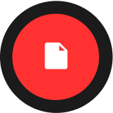 a red circle with a white square in the center