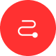 a red circle with a white square in the center